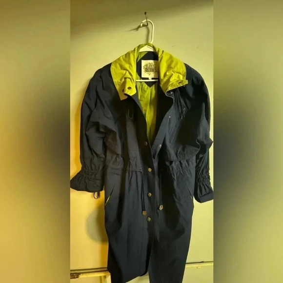 Fleet Street women’s navy and lime green lightweight‎ Jacket size 8 vintage - Picture 1 of 6